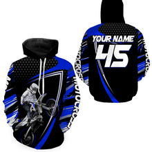 Load image into Gallery viewer, Blue Motocross Racing Hoodie Jersey For Men Women Motorcycle Dirt Bike Hoodie Zip MH124