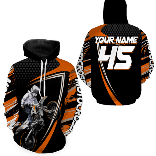 Orange Motocross Racing Hoodie Jersey For Men Women Motorcycle Dirt Bike Hoodie Zip MH124