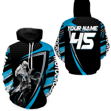 Load image into Gallery viewer, Light Blue Motocross Racing Hoodie Jersey For Men Women Motorcycle Dirt Bike Hoodie Zip MH124