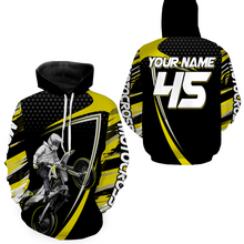 Load image into Gallery viewer, Yellow Motocross Racing Hoodie Jersey For Men Women Motorcycle Dirt Bike Hoodie Zip MH124