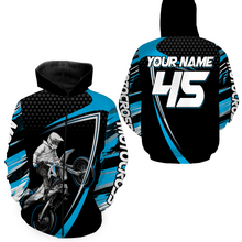 Load image into Gallery viewer, Light Blue Motocross Racing Hoodie Jersey For Men Women Motorcycle Dirt Bike Hoodie Zip MH124