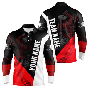 Custom Red Golf Polo Shirts for Men and Women's Matching Golf Shirts for Golfer MMG57