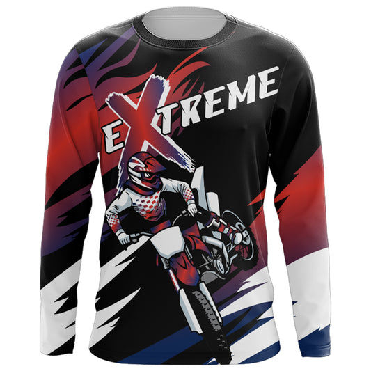 Motocross Jersey Red Upf30+ Men Women Kid Dirt Bike Shirt Extreme Racing Jersey Off-road XM42