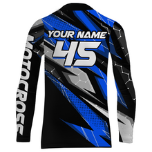 Load image into Gallery viewer, ATV Motocross Jersey Blue Upf30+ Kid Men Quad Bike Shirt Custom ATV MX Off-Road Jersey MX31