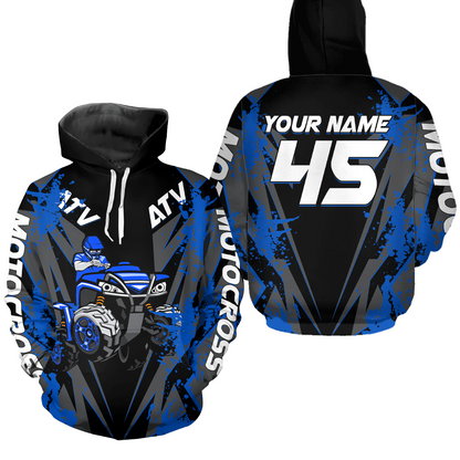 Custom ATV Motocross Hoodie for Adult Men Women Quad Shirt ATV Riding Hoodie MHATV17