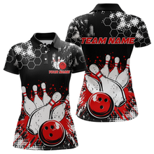 Load image into Gallery viewer, Red Watercolor Bowling Shirts Men Women Team Custom Bowling Polo &amp; 1/4 Zip Shirt MBL60