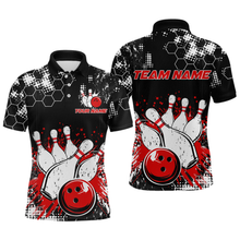 Load image into Gallery viewer, Red Watercolor Bowling Shirts Men Women Team Custom Bowling Polo &amp; 1/4 Zip Shirt MBL60