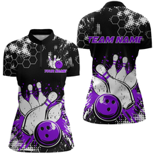 Load image into Gallery viewer, Purple Watercolor Bowling Shirts Men Women Team Custom Bowling Polo &amp; 1/4 Zip Shirt MBL60