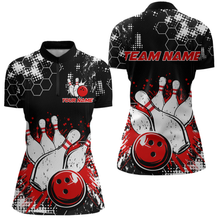 Load image into Gallery viewer, Red Watercolor Bowling Shirts Men Women Team Custom Bowling Polo &amp; 1/4 Zip Shirt MBL60