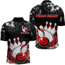 Load image into Gallery viewer, Red Watercolor Bowling Shirts Men Women Team Custom Bowling Polo &amp; 1/4 Zip Shirt MBL60