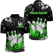 Load image into Gallery viewer, Green Watercolor Bowling Shirts Men Women Team Custom Bowling Polo &amp; 1/4 Zip Shirt MBL60