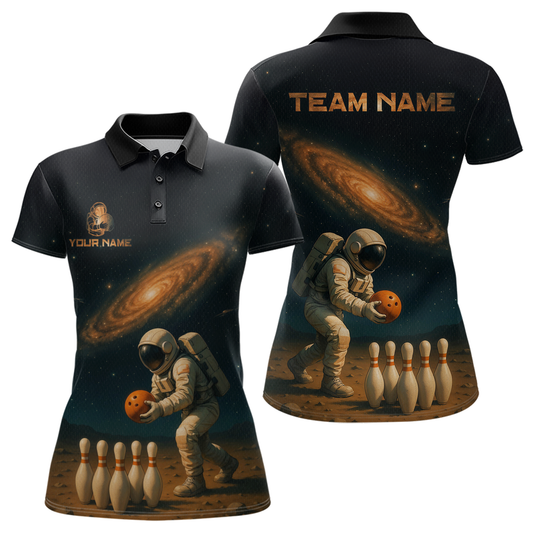 Astronaut Bowling Shirts for Men Women Team Custom Bowling Polo and Quarter Zip MBL152