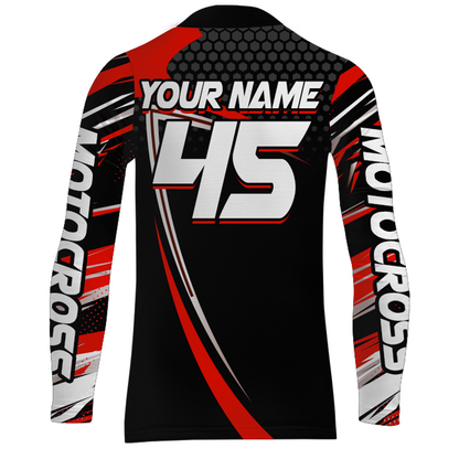 Motocross Racing Jersey Red Upf30+ MX Racing Dirt Bike Jersey Kid Men Motorcycle XM173
