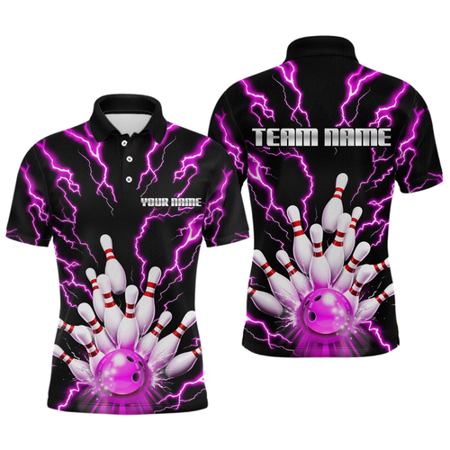 Thunder Lightning Pink Bowling Shirt Custom Bowling Jersey for Men Women Team MBL66