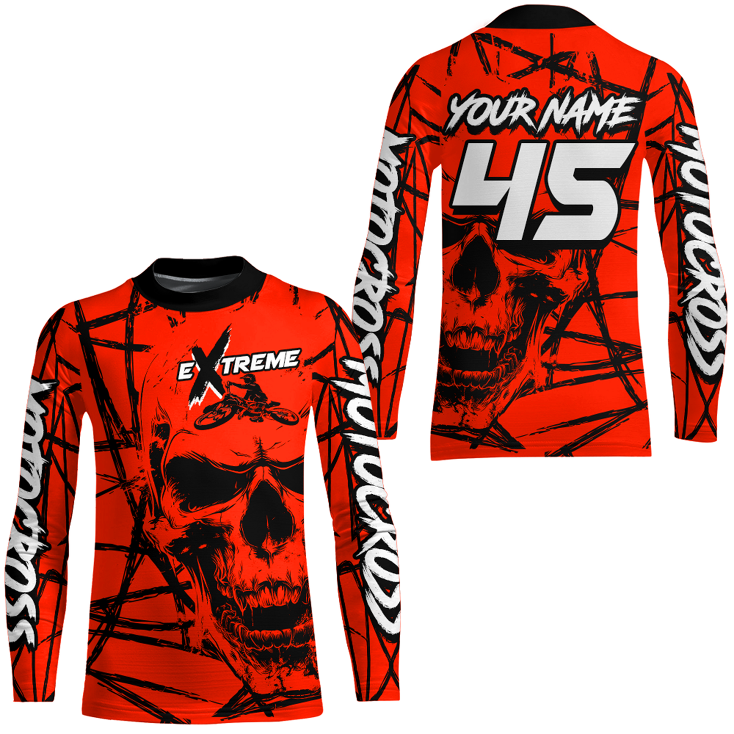 Motocross Racing Jersey Red Upf30+ Dirt Bike Shirt MX Off-Road Motorcycle Shirt XM291