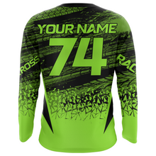 Load image into Gallery viewer, Custom Motocross Racing Jersey UPF30+ Green Motorcycle Dirt Bike Jersey Off-Road Youth &amp; Adult XM129