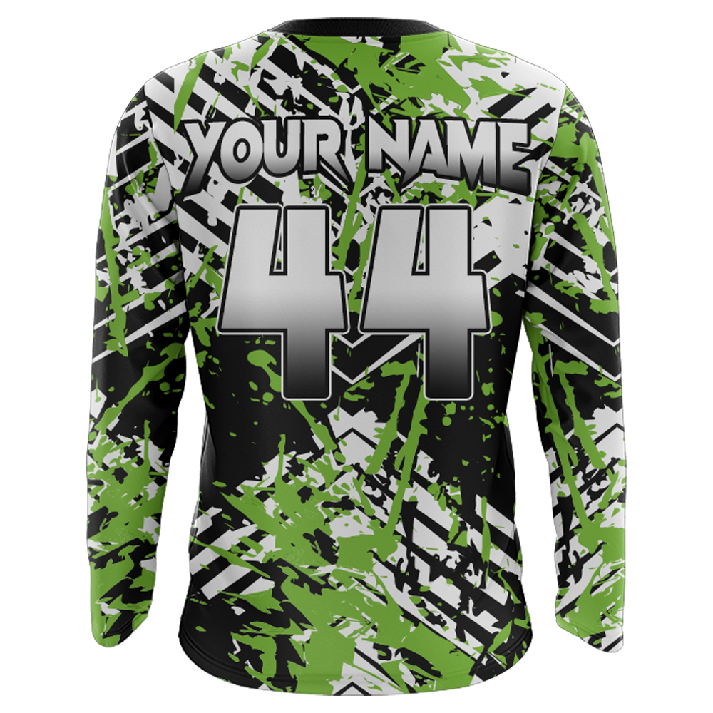 Motocross Racing Personalized Jersey Youth UPF30+ Green Dirt Bike Motorcycle Off-Road XM137