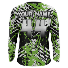 Load image into Gallery viewer, Motocross Racing Personalized Jersey Youth UPF30+ Green Dirt Bike Motorcycle Off-Road XM137