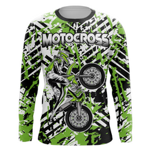 Load image into Gallery viewer, Motocross Racing Personalized Jersey Youth UPF30+ Green Dirt Bike Motorcycle Off-Road XM137