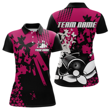 Load image into Gallery viewer, Custom Pink Butterflies Bowling Shirts for Men Women Bowling Jersey Team Name MBL79