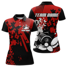 Load image into Gallery viewer, Custom Red Butterflies Bowling Shirts for Men Women Bowling Jersey Team Name MBL79