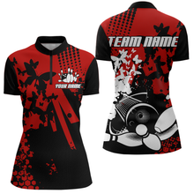 Load image into Gallery viewer, Custom Red Butterflies Bowling Shirts for Men Women Bowling Jersey Team Name MBL79