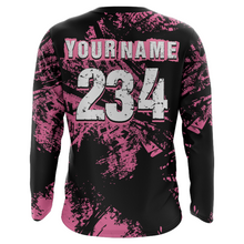 Load image into Gallery viewer, Racing Jersey Pink Black Motocross Shirt Girl Women UPF30+ Motorcycle Off-Road Shirt XM218