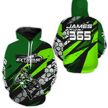 Load image into Gallery viewer, Green Motocross Racing Hoodie Jersey for Men Women Dirt Bike Motorcycle Hoodie Zip MH51