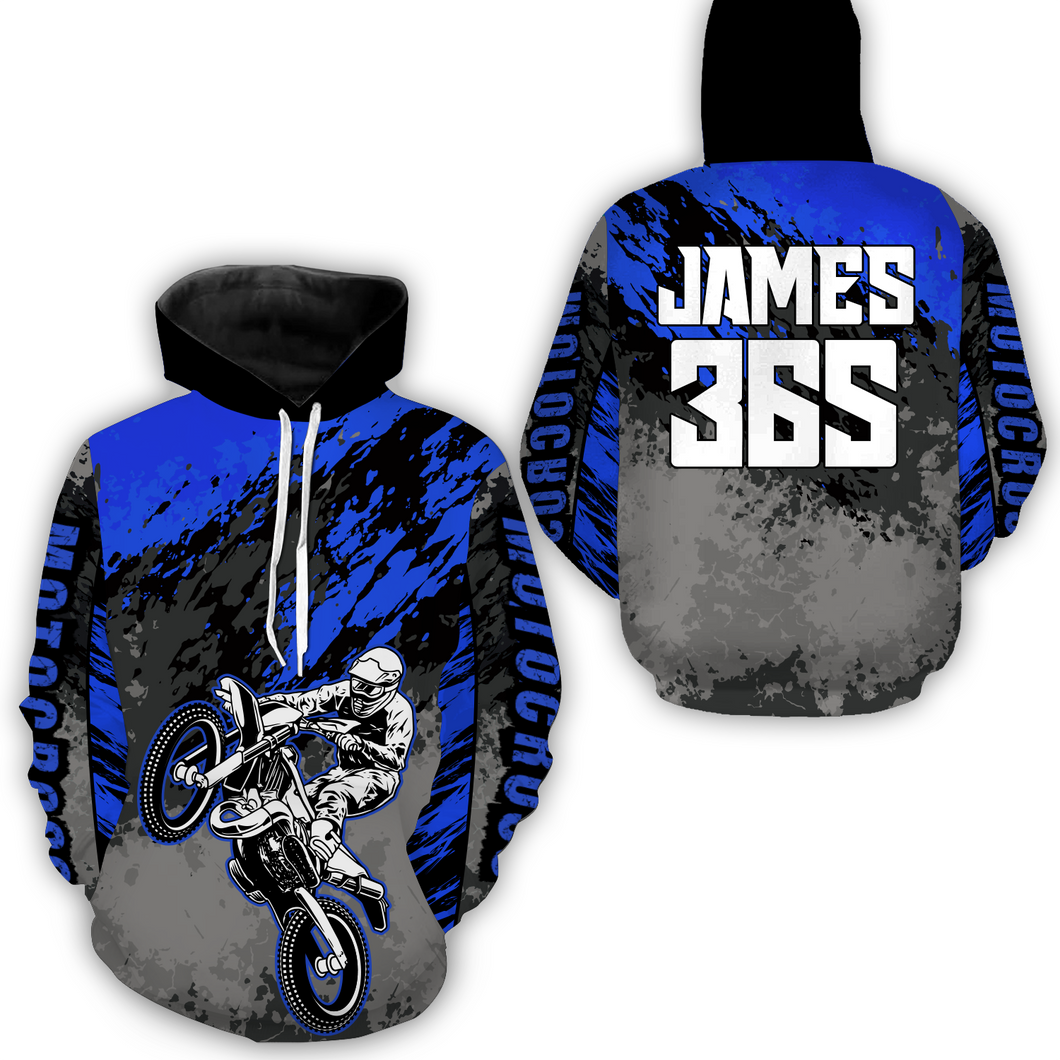 Blue Motocross Racing Hoodie Jersey For Men Women Dirt Bike Off-road Hoodie MH111