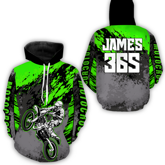 Green Motocross Racing Hoodie Jersey For Men Women Dirt Bike Off-road Hoodie MH111