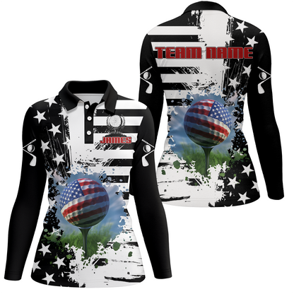 Custom US Golf Polo Shirt Patriotic Golf Shirts for Men Women American Polo Shirt MMG08