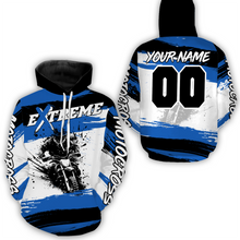 Load image into Gallery viewer, Custom Blue Motocross Racing Hoodie Jersey for Biker Men Women Dirt Bike Hoodie Zip MH60