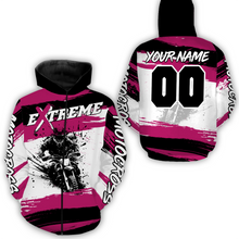 Load image into Gallery viewer, Custom Pink Motocross Racing Hoodie Jersey for Biker Men Women Dirt Bike Hoodie Zip MH60