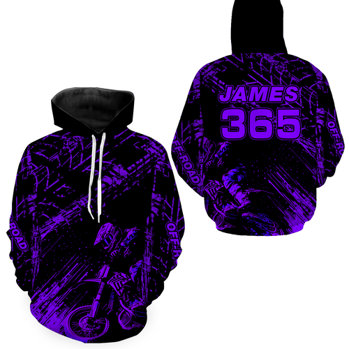 Purple Motocross Hoodie Jersey Custom for Men Women Motorcycle Dirt Bike Hoodie Zip MH146