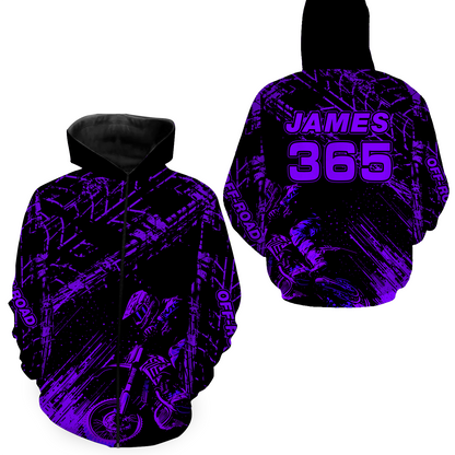 Purple Motocross Hoodie Jersey Custom for Men Women Motorcycle Dirt Bike Hoodie Zip MH146