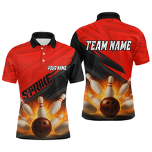 Load image into Gallery viewer, Custom Flaming Red Bowling Shirts for Women Men Team Bowling Polo &amp; Quarter Zip MBL99