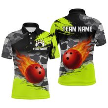 Load image into Gallery viewer, Custom Lime Green Bowling Shirt for Men Women Team Bowling Jerseys Polo 1/4 Zip MBL100