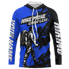Load image into Gallery viewer, Blue Hiking Shirt Men Women Upf30+ Hiking Shirts Short Long Sleeved Hike More Worry Less HM18