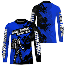 Load image into Gallery viewer, Blue Hiking Shirt Men Women Upf30+ Hiking Shirts Short Long Sleeved Hike More Worry Less HM18