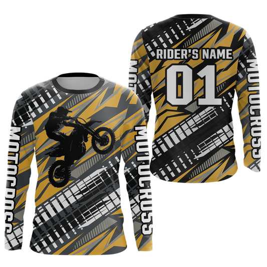 Custom Motocross Racing Jersey Orange Dirt Bike Jersey for Men Kid Women Biker XM389