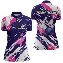 Load image into Gallery viewer, Custom Pink&amp;Purple Bowling Shirts for Men Women Team Bowling Polo and Quarter Zip MBL117