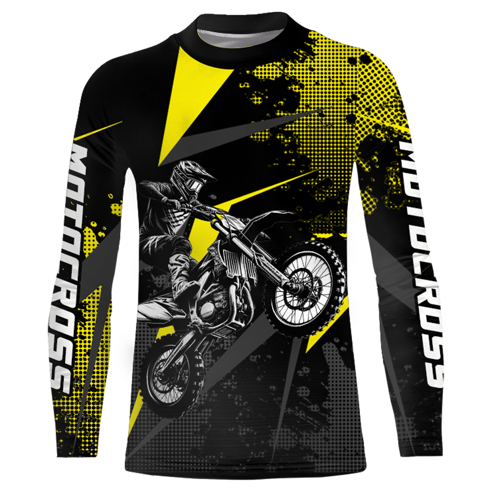 Motocross Racing Jersey Men Women Kid Upf30+ Dirt Bike Shirt Youth Adult Off-Road Yellow XM275