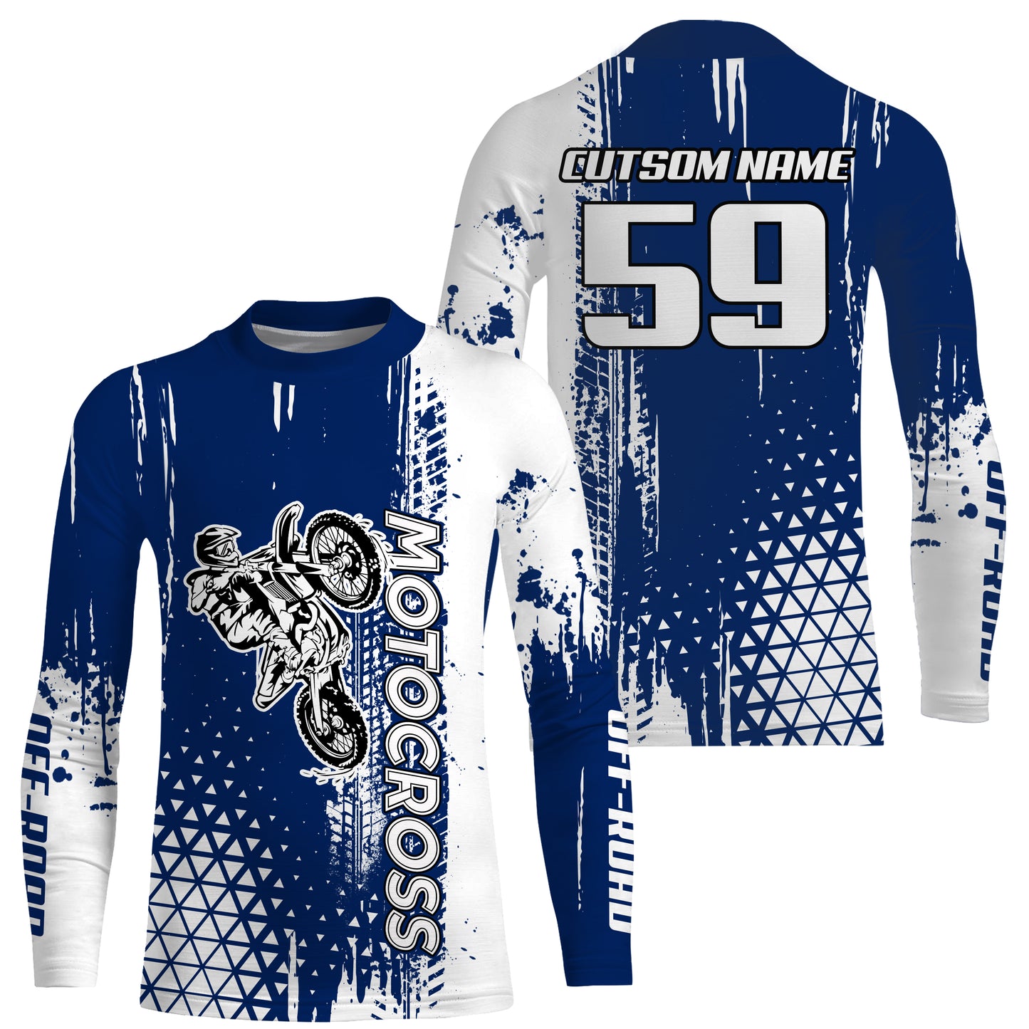 Blue Motocross Racing Jersey UPF30+ Youth Dirt Bike Shirt Motorcycle Jersey Kid Men Off-road XM201