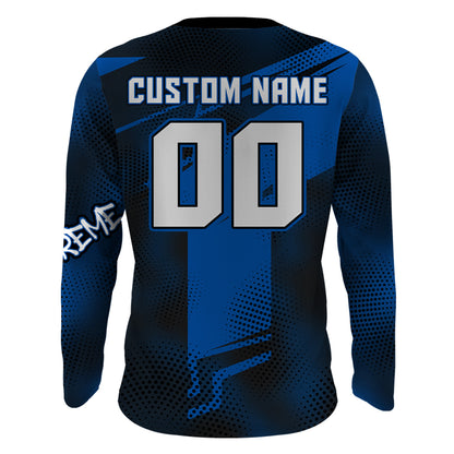 ATV Motocross Jersey Blue Upf30+ Quad Bike ATV Racing Jersey Men Women Kid ATV Shirt MX44