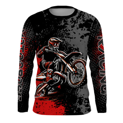 Motocross Racing Jersey Red Upf30+ Dirt Bike Shirt Kid Women Men Off-road Jersey XM263