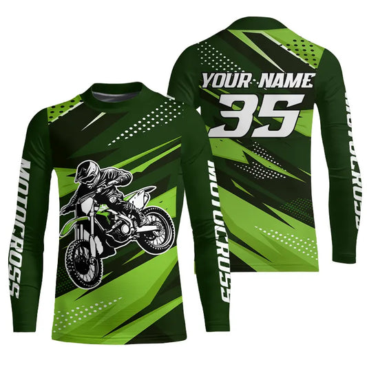 Green Motocross Racing Jersey Men Women Kid Upf30+ Dirt Bike Shirt Youth Racing Jersey DNT84