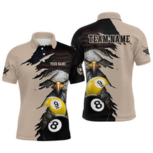 Load image into Gallery viewer, Personalized American Flag Eagle 8 &amp; 9 Billiard Jersey for Men Billiard Shirt Polo &amp; 1/4 Zip NNT38