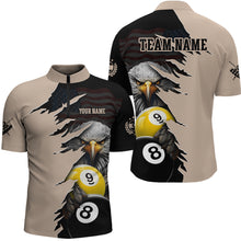 Load image into Gallery viewer, Personalized American Flag Eagle 8 &amp; 9 Billiard Jersey for Men Billiard Shirt Polo &amp; 1/4 Zip NNT38