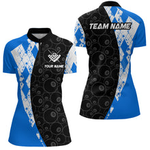 Load image into Gallery viewer, Blue 8 Ball Billiard Shirts for Women Billiard Team Shirts Billiard League for Polo &amp; 1/4 Zipper NNT84