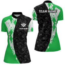 Load image into Gallery viewer, Green 8 Ball Billiard Shirts for Women Billiard Team Shirts Billiard League for Polo &amp; 1/4 Zipper NNT84